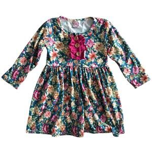 Isla Grace Floral Ruffle Dress Size 2-3